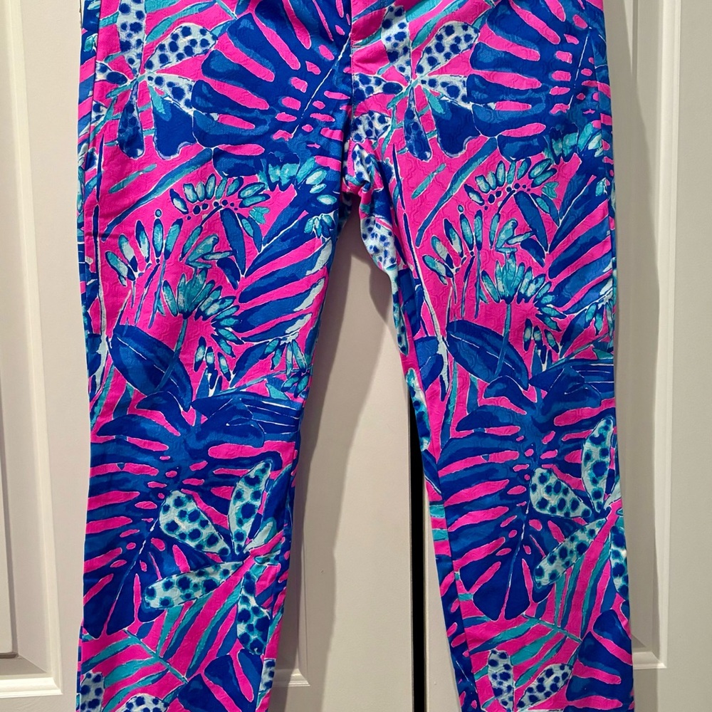 Lilly Pulitzer Pink and Blue Skinny Pants
